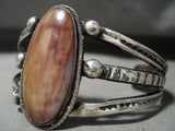 Thicker Vintage Ingot Native American Jewelry Silver Navajo Petrified Wood Native American Jewelry Silver Bracelet-Nativo Arts