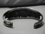 Top Notch Vintage Native American Navajo Morenci Turquoise Sterling Silver Bracelet Old-Nativo Arts