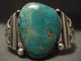 Top Quality Intense Royston Vintage Navajo Turquoise Native American Jewelry Silver Shell Bracelet-Nativo Arts