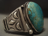 Top Quality Intense Royston Vintage Navajo Turquoise Native American Jewelry Silver Shell Bracelet-Nativo Arts