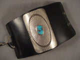 Towering And Powerful Vintage Navajo Turquoise Native American Jewelry Silver Ketoh Bracelet Old-Nativo Arts