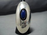 Towering Beautiful Vintage Native American Jewelry Navajo Lapis Sterling Silver Ring Old-Nativo Arts
