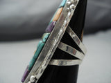 Towering Big Big!! Vintage Native American Jewelry Navajo Turquoise Sterling Silver Sugulite Ring-Nativo Arts