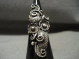 Towering 'Garden Of Leaves' Peaceful Vintage Navajo Native American Jewelry Silver Ring Old-Nativo Arts