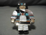 Towering Kachina Woman! Vintage Native American Zuni Turquoise Sterling Silver Ring-Nativo Arts