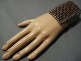 Towering Native American Jewelry Zuni Plethora Of Snake Eyes Coral Sterling Silver Bracelet-Nativo Arts