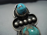 Towering Protruding Turquoise Vintage Native American Jewelry Navajo Sterling Silver Ring-Nativo Arts