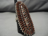 Towering Red Coral Zuni Sterling Silver Native American Ring-Nativo Arts