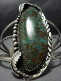 Towering Vintage Native American Jewelry Navajo Green Turquoise Sterling Silver Cuff Bracelet Old-Nativo Arts