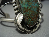 Towering Vintage Native American Jewelry Navajo Green Turquoise Sterling Silver Cuff Bracelet Old-Nativo Arts