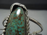 Towering Vintage Native American Jewelry Navajo Green Turquoise Sterling Silver Cuff Bracelet Old-Nativo Arts