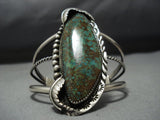 Towering Vintage Native American Jewelry Navajo Green Turquoise Sterling Silver Cuff Bracelet Old-Nativo Arts