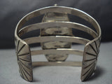 Towering Vintage Native American Jewelry Navajo Spiderweb Turquoise Sterling Silver Bracelet Old-Nativo Arts