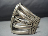 Towering Vintage Native American Jewelry Navajo Spiderweb Turquoise Sterling Silver Bracelet Old-Nativo Arts
