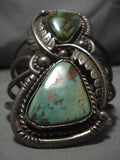 Towering Vintage Native American Navajo Royston Turquoise Sterling Silver Bracelet Old-Nativo Arts