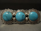 Towering Vintage Navajo 'Fat Snake Eye Turquoise' Native American Jewelry Silver Ring-Nativo Arts