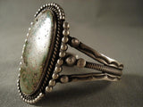 Towering Vintage Navajo Green Turquoise Native American Jewelry Silver Bracelet Old-Nativo Arts