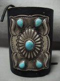 Towering Vintage Navajo Old Sleeping Beauty Turquoise Native American Jewelry Silver Ketoh Bracelet-Nativo Arts