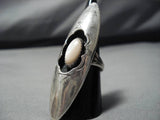 Towering Vintage Navajo Pearl Native American Sterling Silver Ring Old-Nativo Arts
