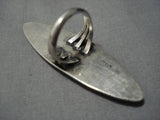 Towering Vintage Navajo Pearl Native American Sterling Silver Ring Old-Nativo Arts