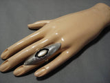 Towering Vintage Navajo Pearl Native American Sterling Silver Ring Old-Nativo Arts