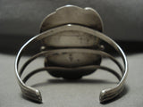 Towering Vintage Navajo Royston Turquoise Native American Jewelry Silver Leaf Bracelet Old-Nativo Arts