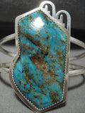 Towering Vintage Navajo Royston Turquoise Native American Jewelry Silver Pueblo Bracelet Old-Nativo Arts