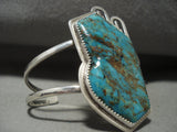 Towering Vintage Navajo Royston Turquoise Native American Jewelry Silver Pueblo Bracelet Old-Nativo Arts