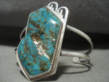 Towering Vintage Navajo Royston Turquoise Native American Jewelry Silver Pueblo Bracelet Old-Nativo Arts