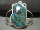 Towering Vintage Navajo Royston Turquoise Native American Jewelry Silver Pueblo Bracelet Old-Nativo Arts