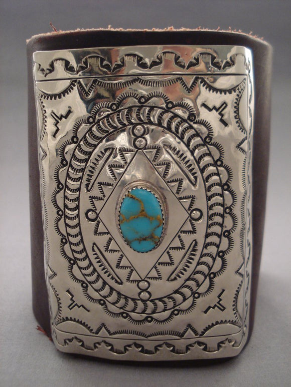 Towering Vintage Navajo Turquoise Native American Jewelry Silver Ketoh Bracelet-Nativo Arts