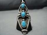 Towering Vintage Navajo Turquoise Sterling Silver Native American Jewelry Ring-Nativo Arts