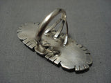 Towering Vintage Navajo Turquoise Sterling Silver Native American Ring Old-Nativo Arts