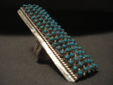 Towering Zuni Snake Eyes Turquoise Native American Jewelry Silver Ring-Nativo Arts