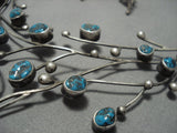 Tree Branches Of Turquoise Vintage Native American Jewelry Navajo Sterling Silver Necklace Earrings-Nativo Arts