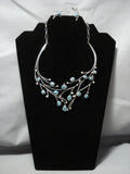 Tree Branches Of Turquoise Vintage Native American Jewelry Navajo Sterling Silver Necklace Earrings-Nativo Arts