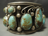 Tremedndous Navajo Royston Turquoise Native American Jewelry Silver Swirls Sterling Bracelet-Nativo Arts