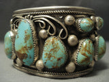 Tremedndous Navajo Royston Turquoise Native American Jewelry Silver Swirls Sterling Bracelet-Nativo Arts