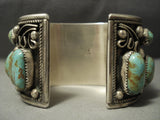 Tremedndous Navajo Royston Turquoise Native American Jewelry Silver Swirls Sterling Bracelet-Nativo Arts