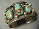Tremedndous Navajo Royston Turquoise Native American Jewelry Silver Swirls Sterling Bracelet-Nativo Arts