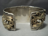 Tremendous Important Chee Vintage Navajo Real Gold Sterling Native American Jewelry Silver Bracelet Old-Nativo Arts