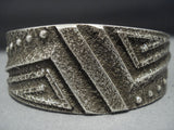 Tremendous Vintage Native American Jewelry Navajo Deep Stamp Betty Sith Sterling Silver Bracelet-Nativo Arts
