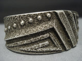 Tremendous Vintage Native American Jewelry Navajo Deep Stamp Betty Sith Sterling Silver Bracelet-Nativo Arts