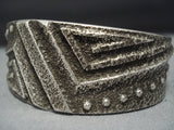 Tremendous Vintage Native American Jewelry Navajo Deep Stamp Betty Sith Sterling Silver Bracelet-Nativo Arts