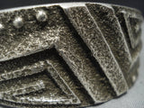 Tremendous Vintage Native American Jewelry Navajo Deep Stamp Betty Sith Sterling Silver Bracelet-Nativo Arts