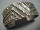 Tremendous Vintage Native American Jewelry Navajo Deep Stamp Betty Sith Sterling Silver Bracelet-Nativo Arts