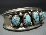 Tremendous Vintage Native American Jewelry Navajo Heavy Turquoise Sterling Silver Bracelet Cuff-Nativo Arts