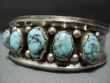 Tremendous Vintage Native American Jewelry Navajo Heavy Turquoise Sterling Silver Bracelet Cuff-Nativo Arts