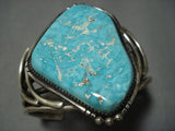 Tremendous Vintage Native American Jewelry Navajo Sky Blue Turquoise Sterling Silver Bracelet-Nativo Arts