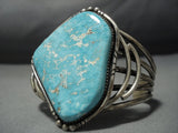 Tremendous Vintage Native American Jewelry Navajo Sky Blue Turquoise Sterling Silver Bracelet-Nativo Arts